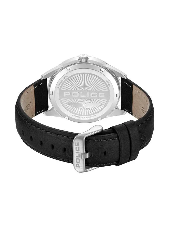 Police black Men's Styleshift Black Dial Genuine Leather Strap Analog Watch for Men, 43mm for Men | Best Price UAE